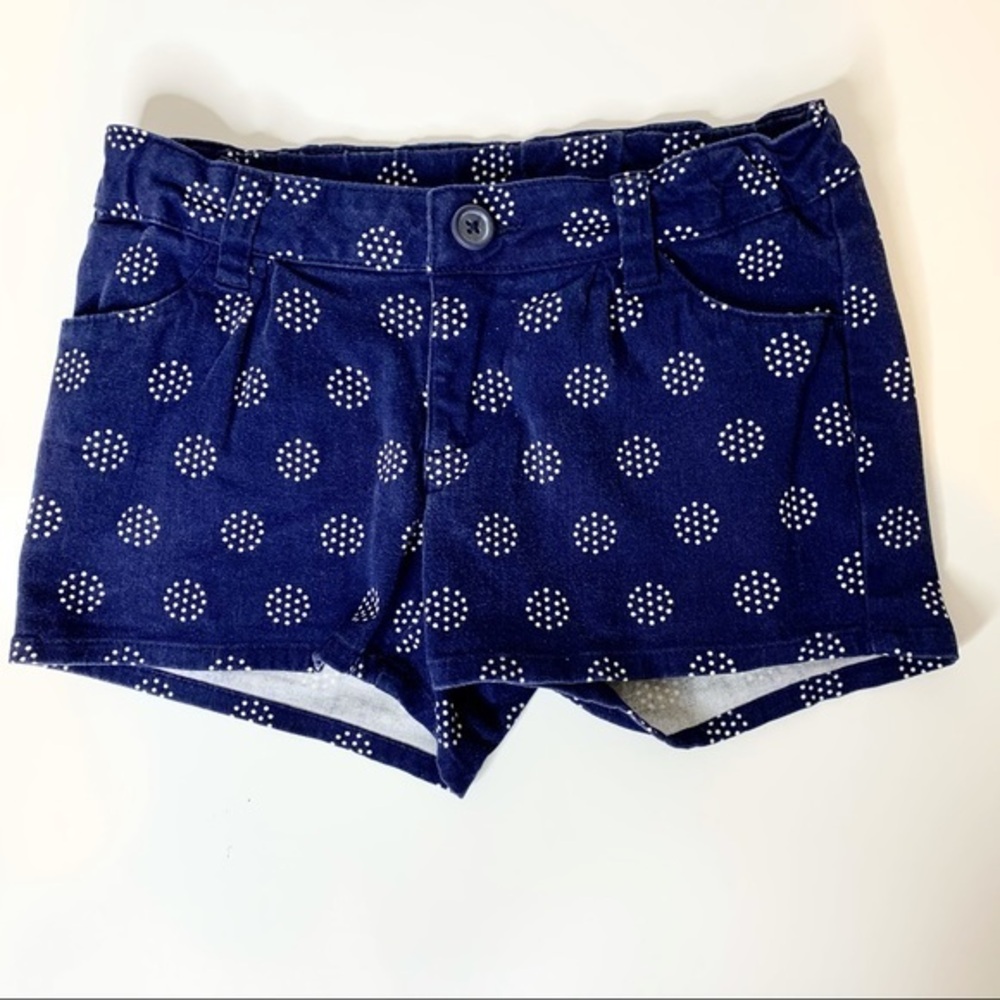 Cherokee Navy Blue & Dot Print Jean Shorts 7/8